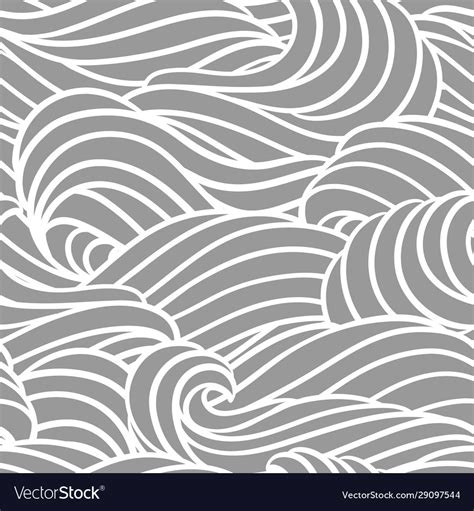 Seamless wave pattern background with sea river Vector Image