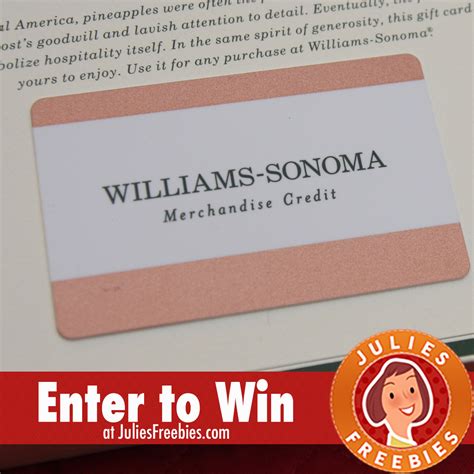 Win a $1,000 Williams-Sonoma Gift Card - Julie's Freebies