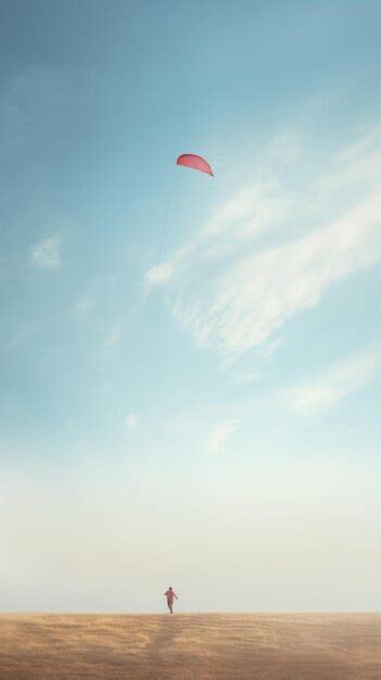 Premium AI Image | a person flying a kite in a field