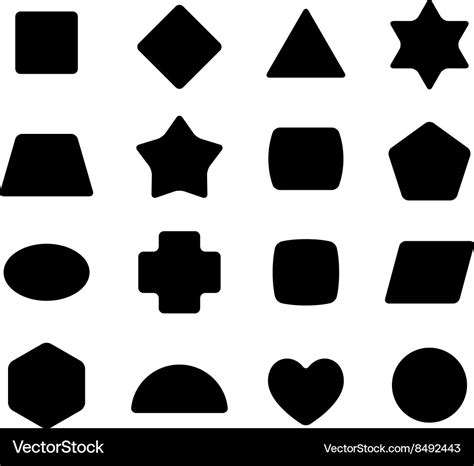 Set of geometric rounded kid toys shapes black Vector Image