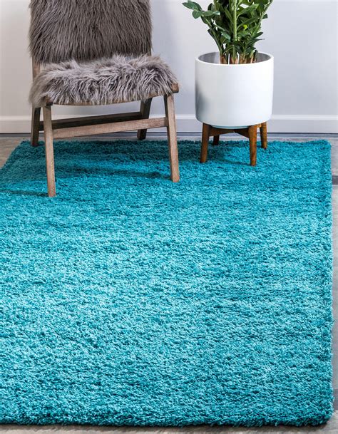 Deep Aqua Blue 12' x 15' Solid Shag Rug | Rugs.ca