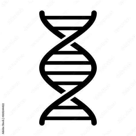 DNA / deoxyribonucleic acid double helix flat vector icon for science ...