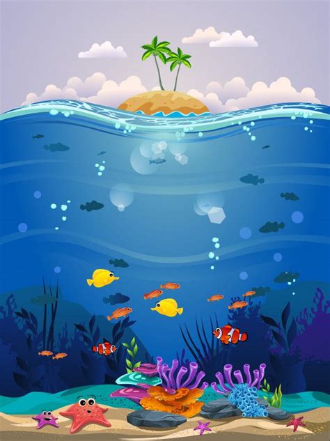 Premium Vector | Beautiful underwater scene. beautiful underwater ...