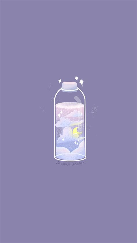 Purple night drink, Art, Cute, Kawaii, Pastel, HD phone wallpaper | Peakpx