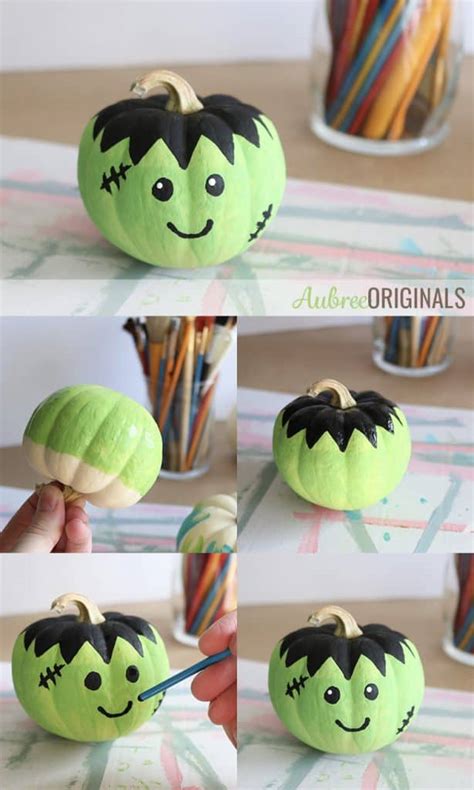 Easy Painted Pumpkins: How to Paint Simple Monster Faces - Aubree Originals