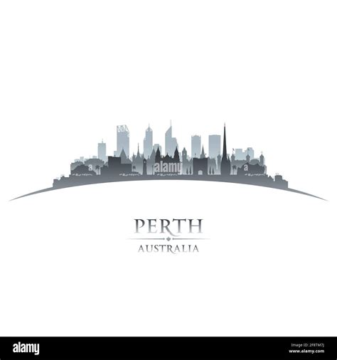 Perth Australia city skyline silhouette. Vector illustration Stock ...