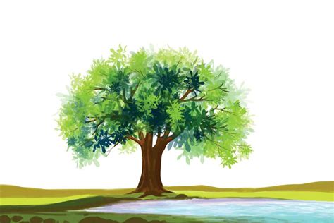 Landscape and architecture on watercolor tree background 24035551 ...