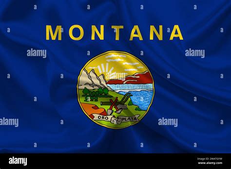 High detailed flag of Montana. Montana state flag, National Montana ...