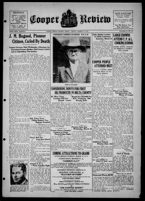 Cooper Review (Cooper, Tex.), Vol. 52, No. 11, Ed. 1 Friday, March 13 ...