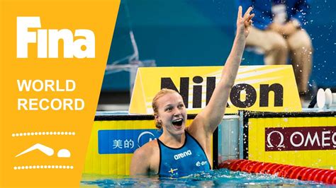 Sarah Sjostrom World Record 100m Butterfly 2014 FINA World Swimming ...