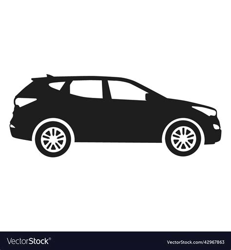 Suv car side view silhouette Royalty Free Vector Image