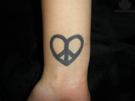 Peace Sign Heart Tattoo