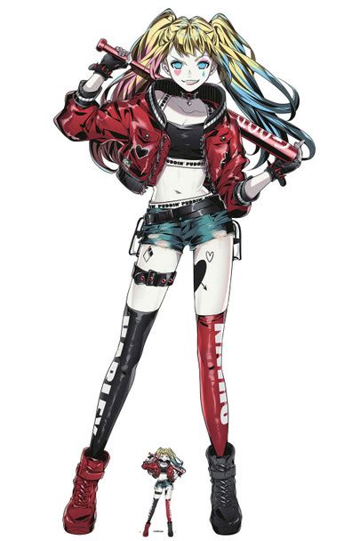 Harley Quinn Anime Style Cardboard Cutout Lifesize Standee/ Stand Up