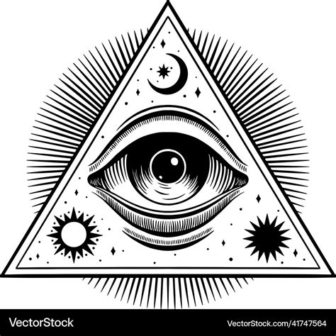 All seeing eye illuminati piramide symbol Vector Image