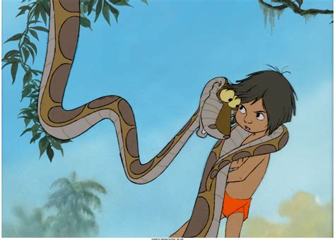 The Jungle Book Mowgli and Kaa Production Cel Setup (Walt Disney, 1967 ...