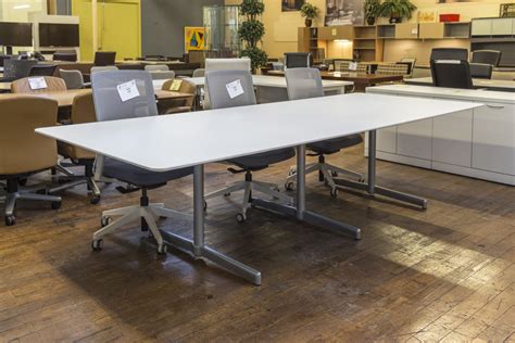 Steelcase 10′ White Conference Tables • Peartree Office Furniture