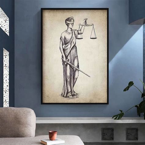 Attorney Lady Justice Law Canvas Painting Of Justice Lawyer Print Wall ...