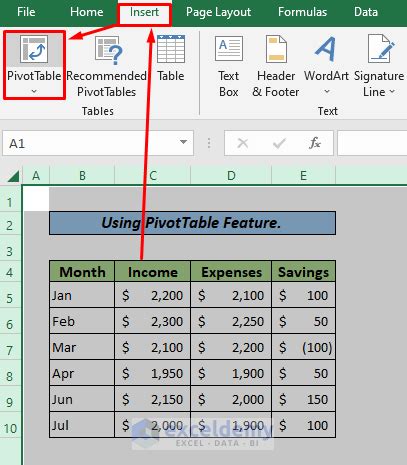 Create a Report as a Table in Excel - 4 Steps - ExcelDemy