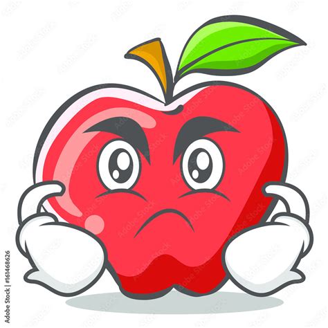 Angry apple cartoon character design Stock Vector | Adobe Stock