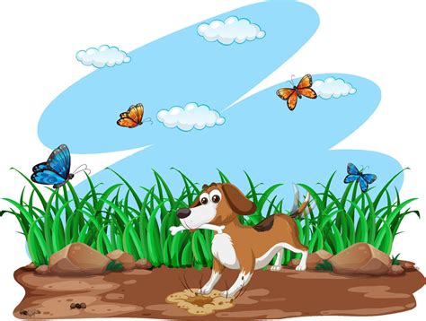 Many dogs playing in the park 6153922 Vector Art at Vecteezy