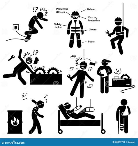 Occupational Safety And Health Worker Accident Hazard Pictogram Clipart ...