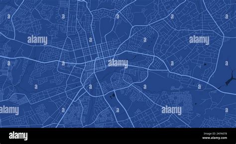 Detailed vector map poster of Harare city administrative area. Blue ...