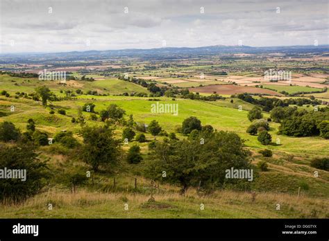 The Vale of Evesham, Worcestershire, UK, from Bredon hill Stock Photo ...