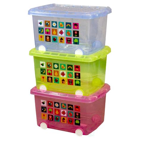 Basicwise Large Storage Containers with Wheels (Set of 3 )-QI003254.3 ...