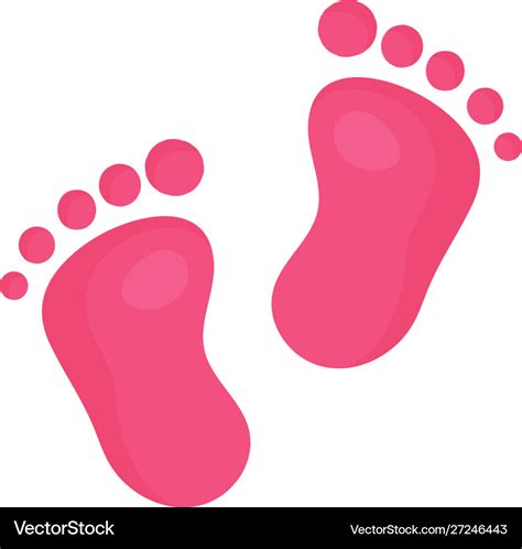 Cartoon baby footsteps footprint Royalty Free Vector Image