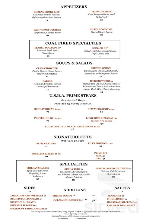 Council Oak Steaks & Seafood menus in Wheatland, California, United States