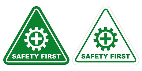 safety first sign green triangle logo design printable signage safely ...