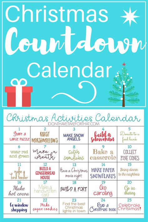 Christmas Activities Countdown Calendar! - I Don't Have Time For That!