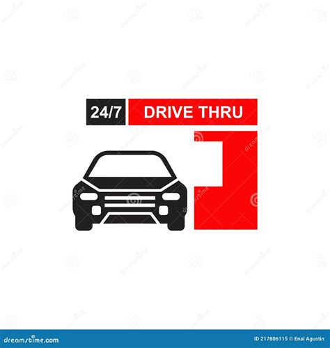 Drive Thru Text Logo Design Template Stock Vector - Illustration of ...