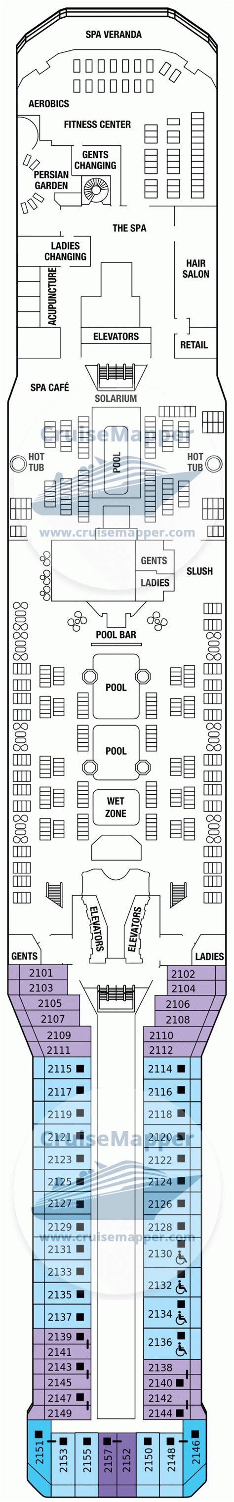 Celebrity Eclipse deck 12 plan | CruiseMapper