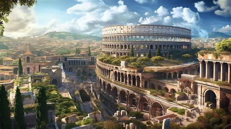 The visualization of a grand Roman city background wallpaper | Premium ...