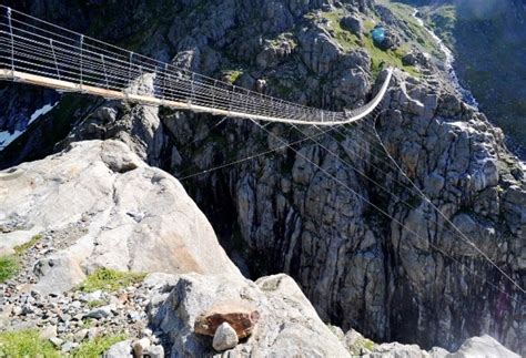 The unique suspension bridge Titlis Cliff Walk in Switzerland