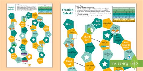 Fraction Splash Board Game (teacher made) - Twinkl