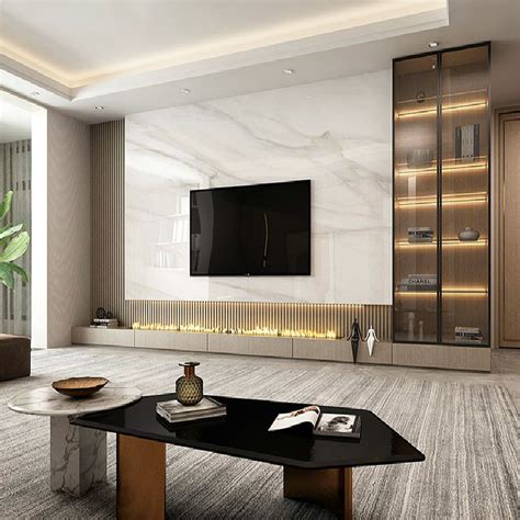 Tv Background Wall Modern Minimalist Living Room Decoration Cabinet Tv ...