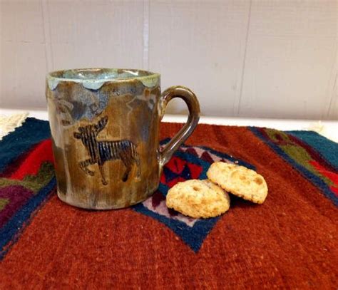 Moose Mug Set Large Rustic Moose Coffee Mugs Hand Built - Etsy | Mugs ...