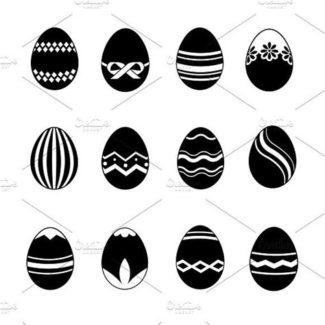 Easter eggs black icons set | Icon set, Easter eggs, Icon