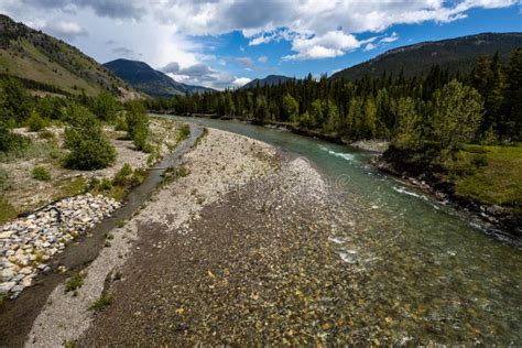 Bow Valley and River in the Rocky Mountains Stock Photo - Image of cold ...