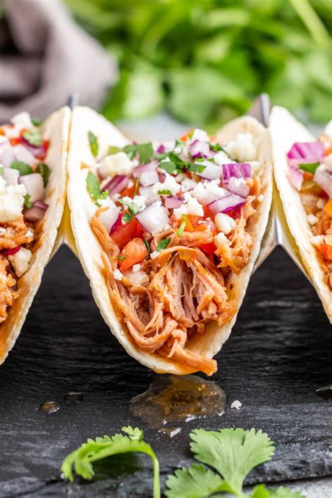 Slow Cooker Sweet Pork Tacos - The Stay At Home Chef