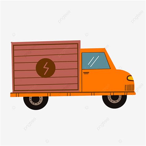 Transportation Trucks Clipart Vector, Cartoon Orange Transport Truck ...