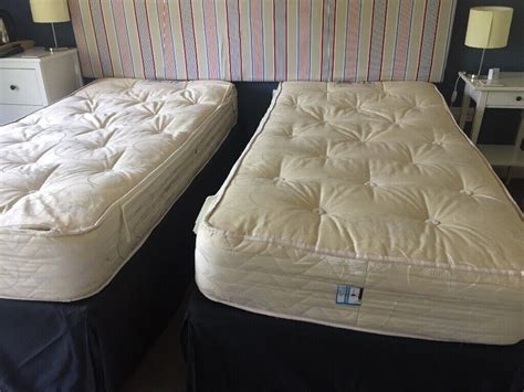 Super king zip link single mattresses with divan bases, no stains | in ...