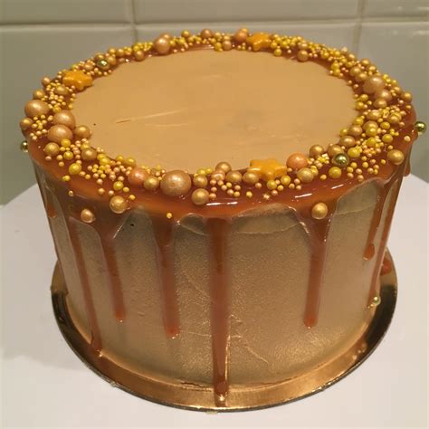 Caramel mud cake with salted caramel buttercream and caramel dribble ...