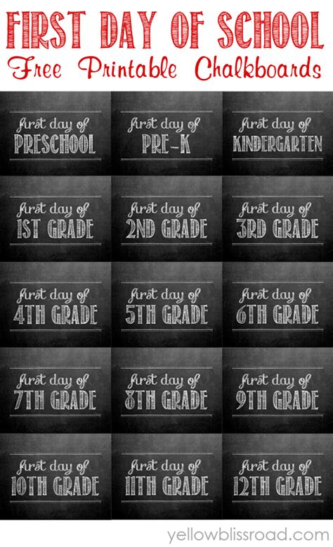 Practical Parenting Ideas: First Day of School Chalkboard Printables