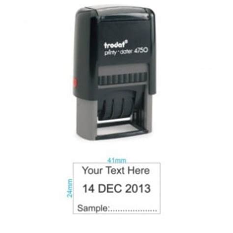 Trodat 4750 Dater Custom Self Inking Rubber Stamp - Office Gear