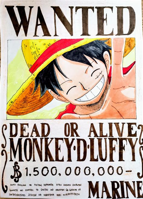 Luffy Wanted Poster Drawing