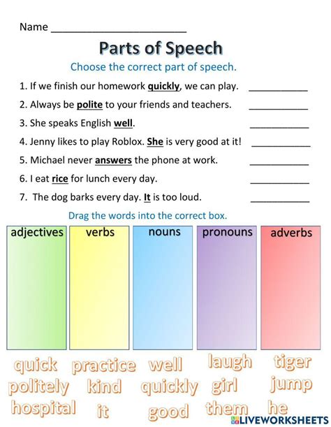 Grade 4 Parts of Speech Worksheets | K5 Learning - Worksheets Library