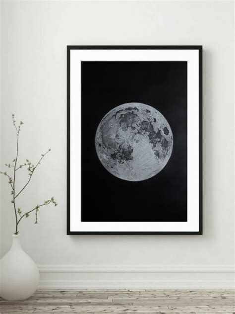 Original Moon Crater Drawing Fine Art America Full Moon - Etsy